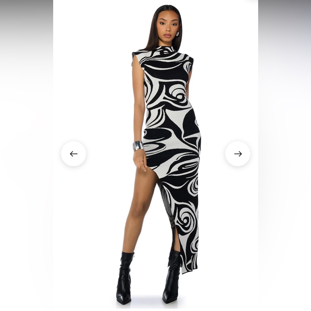 AKIRA mock neck knit maxi dress